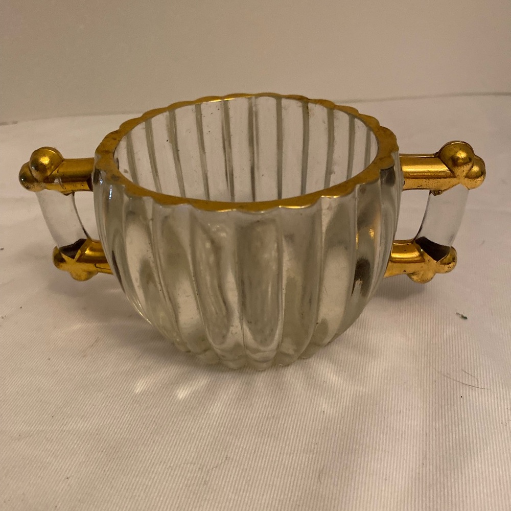 Jeanette Glass, Ribbed, Hobnail, National Giftware  Sugar Bowl